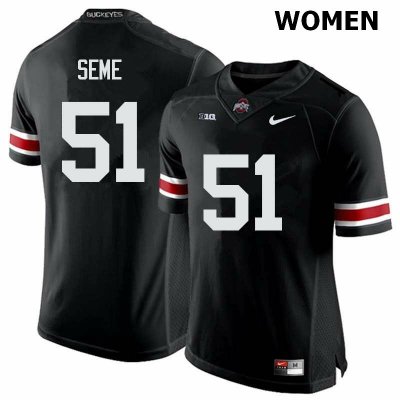 Women's Ohio State Buckeyes #51 Nick Seme Black Nike NCAA College Football Jersey For Fans PMW3844LA